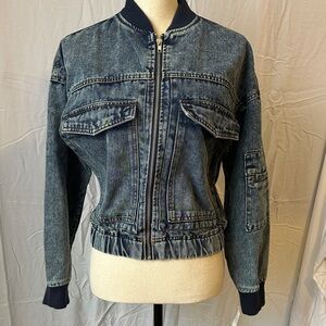 Vigoss Blue Denim Bomber Jacket